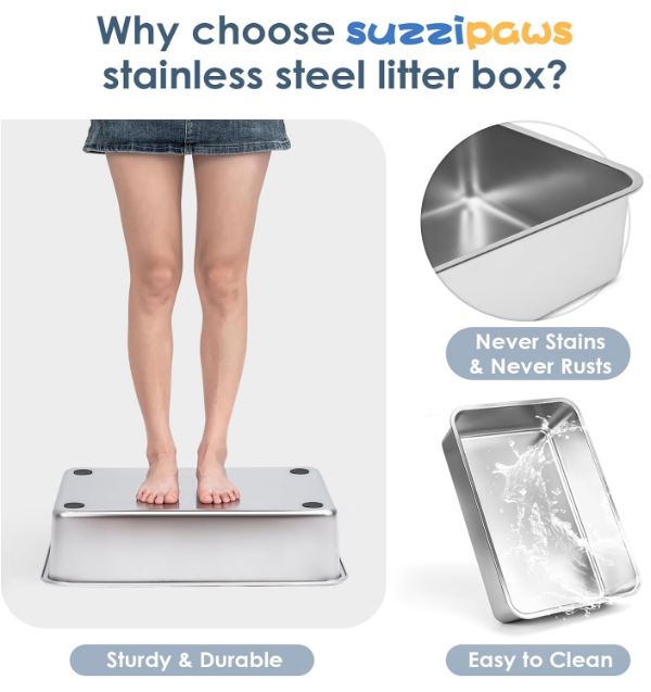 Stainless Steel Cat Litter Box,